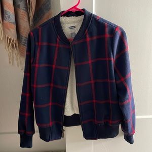 Old Navy S Petite Fleece Lined Cropped Jacket